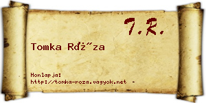 Tomka Róza névjegykártya