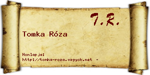 Tomka Róza névjegykártya